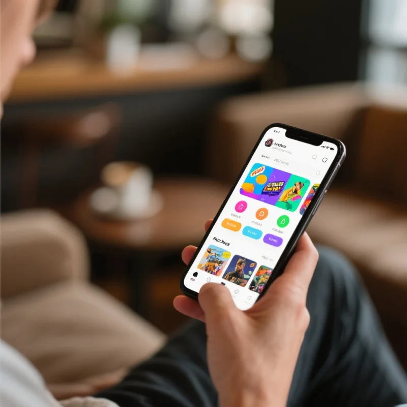 用户使用移动APP享受数字娱乐